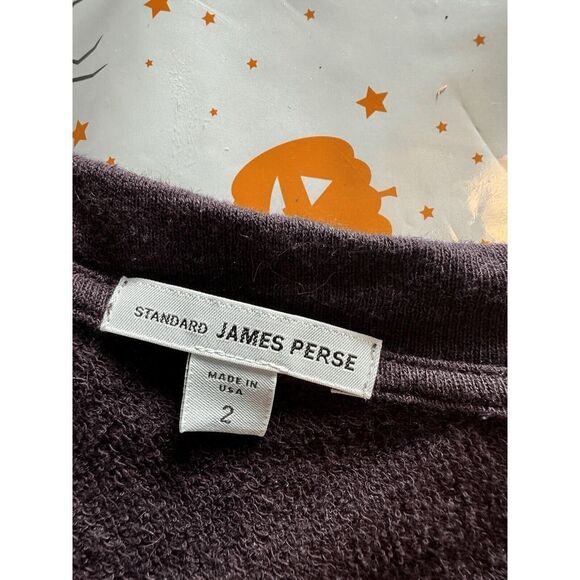 James Perse 2 M Purple Long Sleeve Cotton Tissue Tee Top - Picture 5 of 6